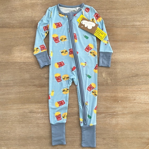 Angel Dear Other - Angel Dear Baby Boy Bamboo Coverall Romper 0-3 months Fast Food Americana 4th
